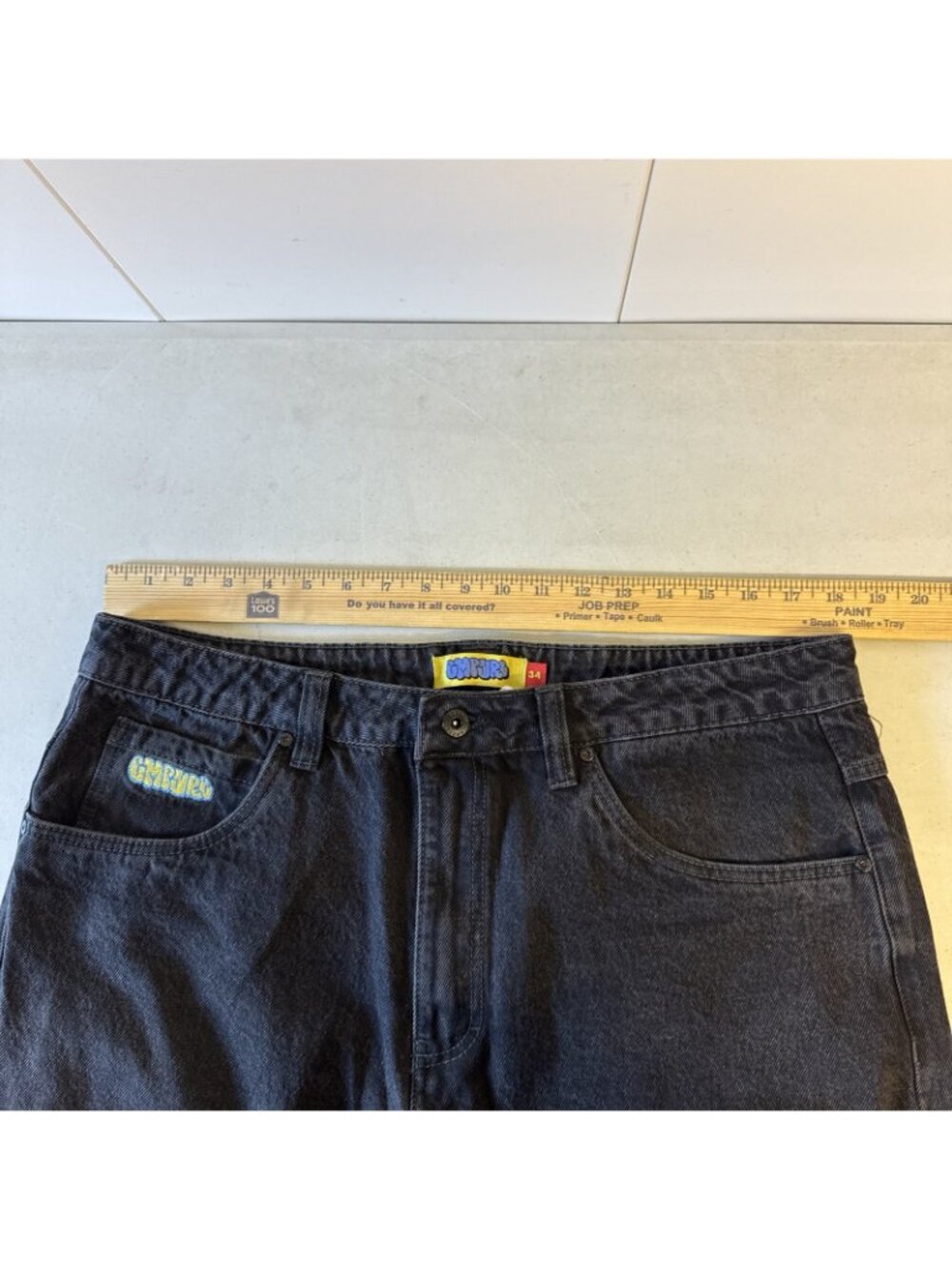 Empyre Men’s Black Baggy Jeans, Size 34, Skater Jeans Drawstring - Picture 10 of 14